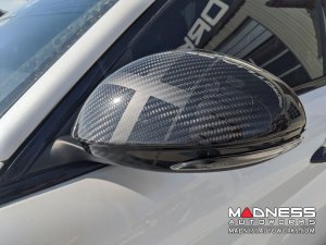 Alfa Romeo Giulia Mirror Covers - Carbon Fiber - Full Replacements - Alfa Romeo Theme